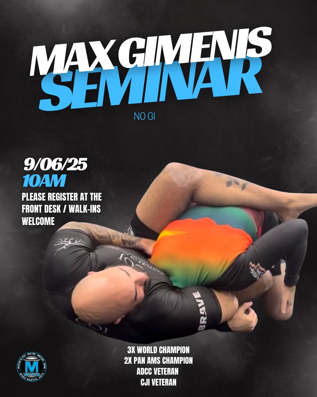 Max Gimenis No Gi Seminar flyer